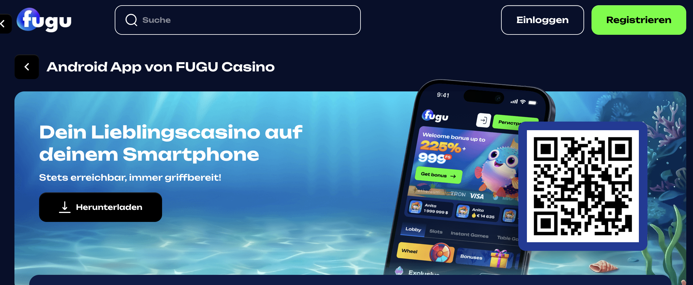 Fugu Mobile App auf Android und iOS